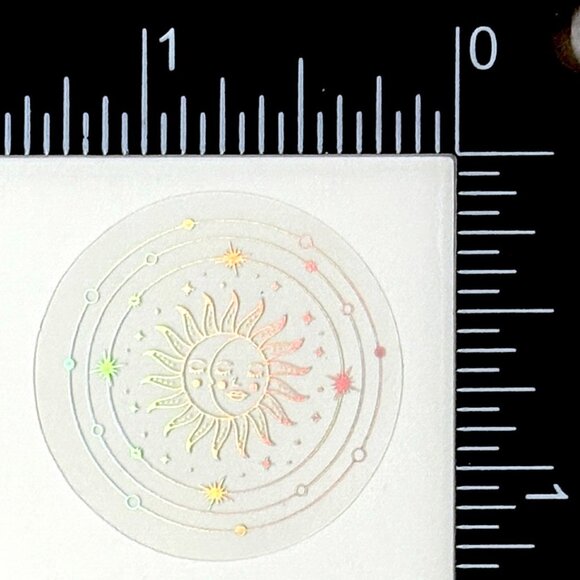🌀10/$10🌀 Silver Celestial Holographic Translucent Waterproof Vinyl Sticker - Picture 1 of 1